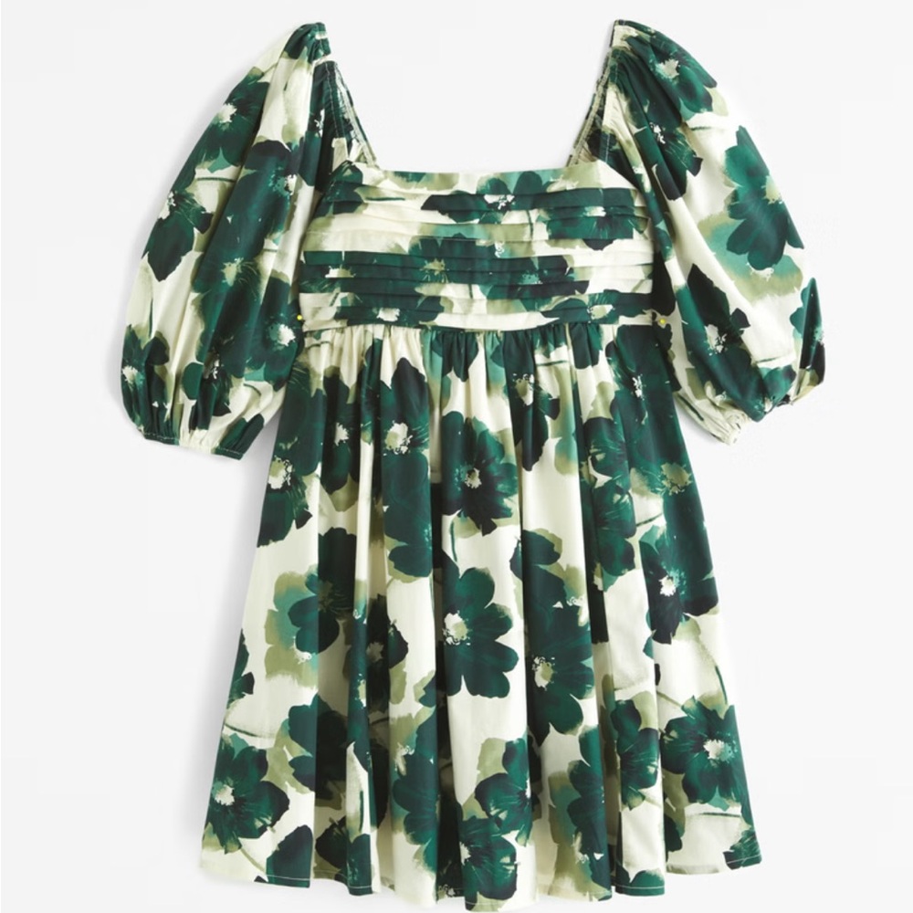 Abercrombie Emerson Poplin puff sleeve mini dress size medium